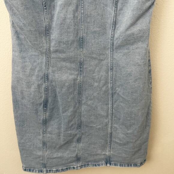 ABERCROMBIE & FITCH | Mara Denim Vest Mini Dress Button Down Jean | Size XL Tall - Picture 8 of 8